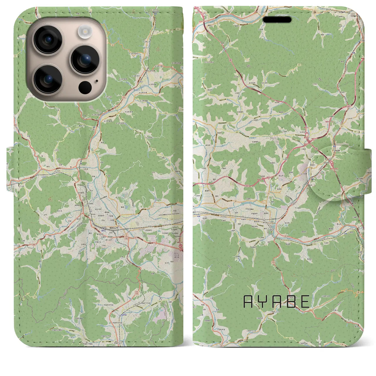 【綾部（京都府）】地図柄iPhoneケース（手帳タイプ）