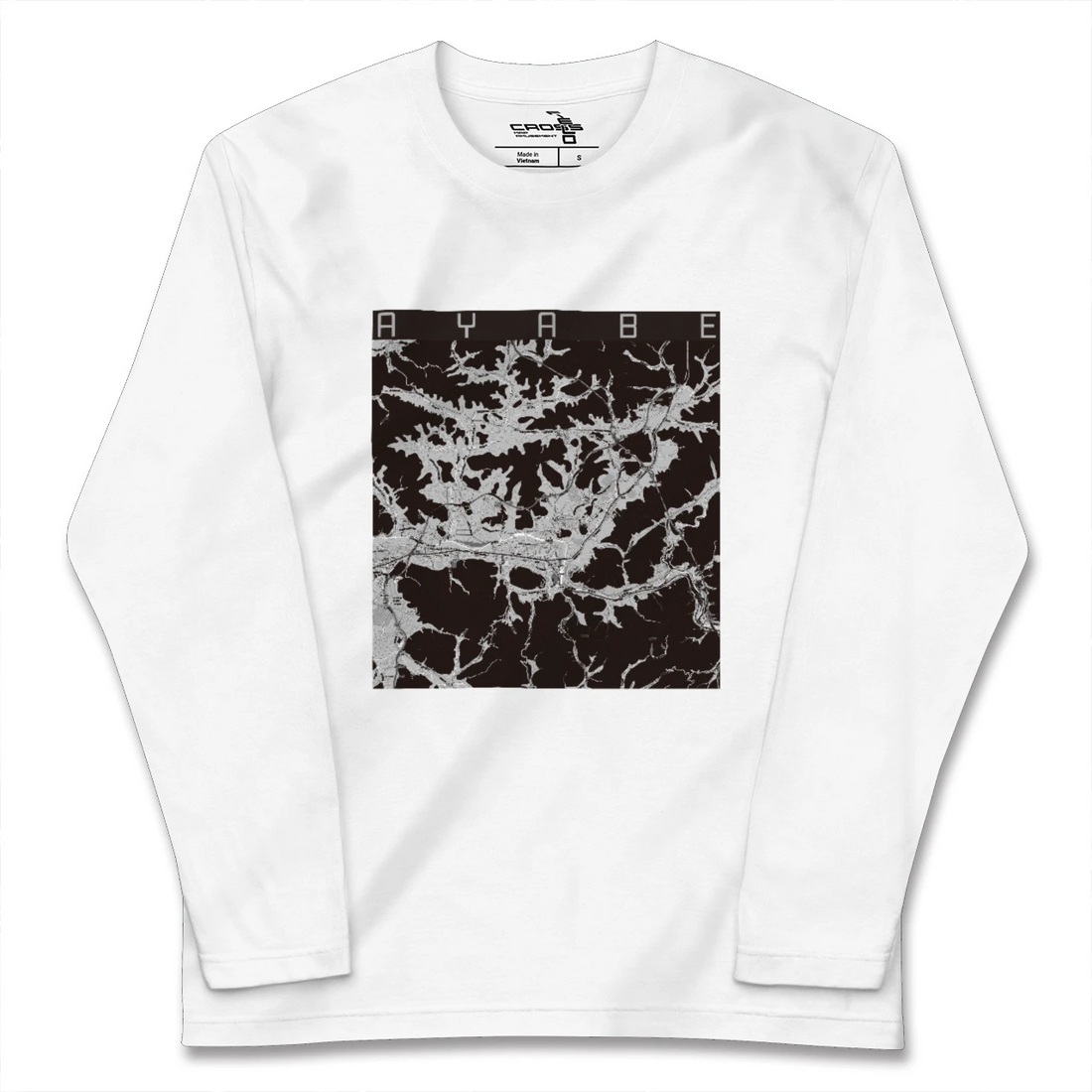 【綾部(京都府)】地図柄ロングスリーブTシャツ