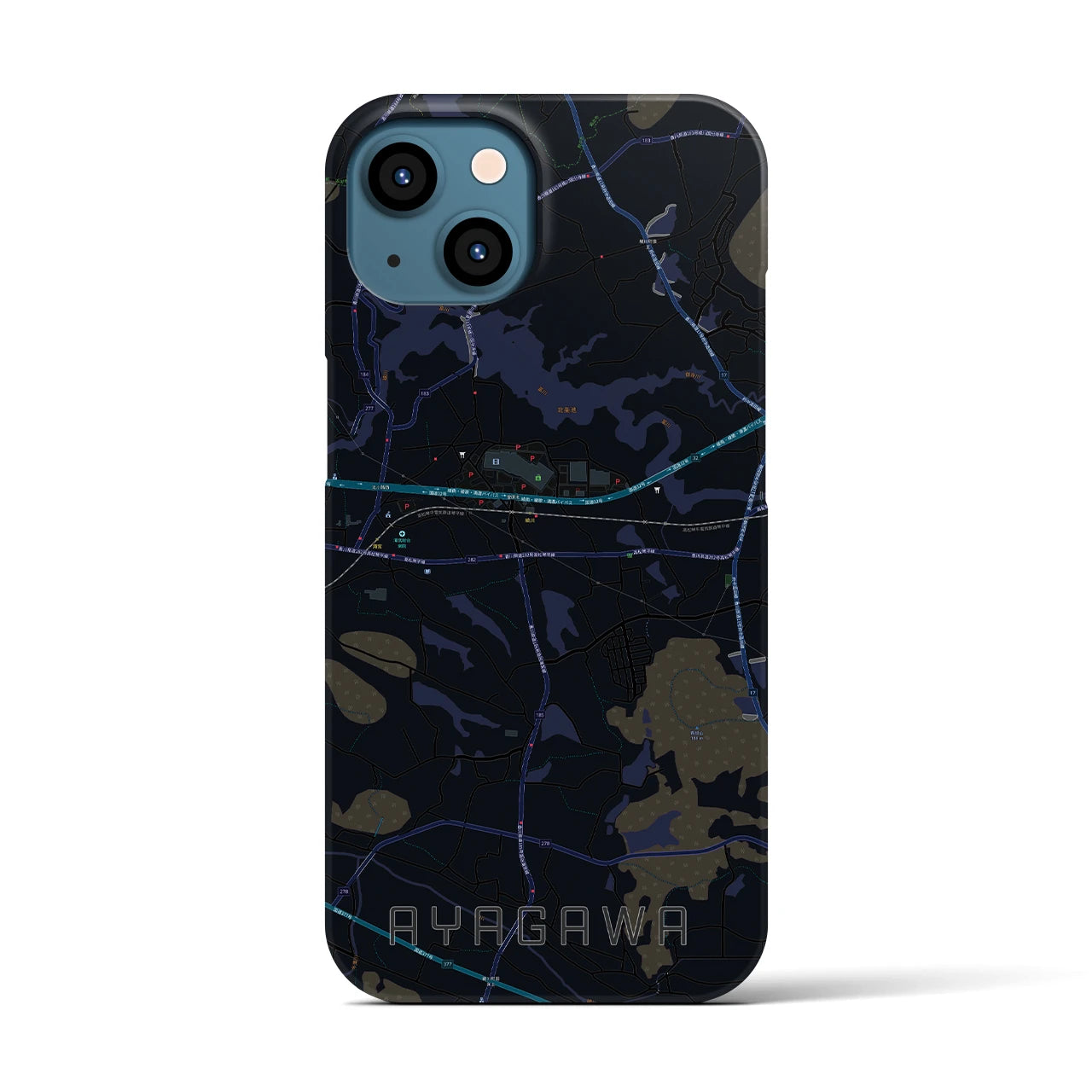 【綾川（香川県）】地図柄iPhoneケース（バックカバータイプ）