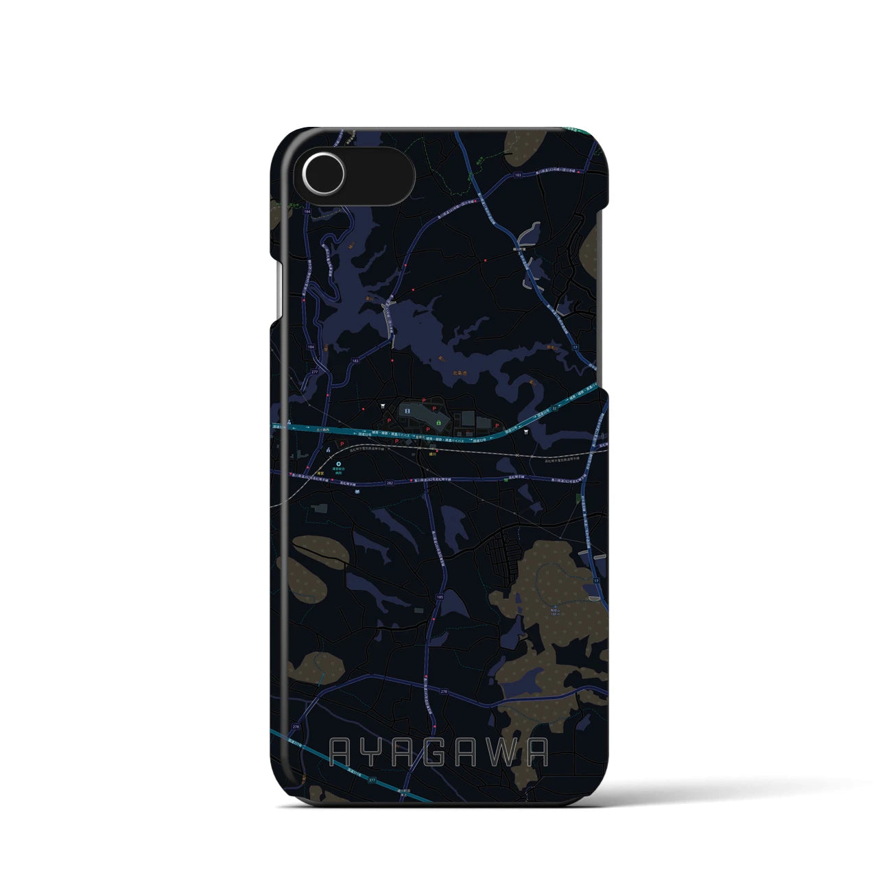 【綾川（香川県）】地図柄iPhoneケース（バックカバータイプ）