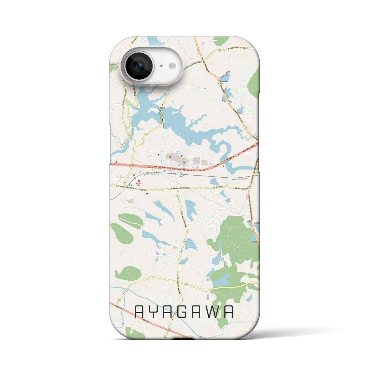 【綾川（香川県）】地図柄iPhoneケース（バックカバータイプ）