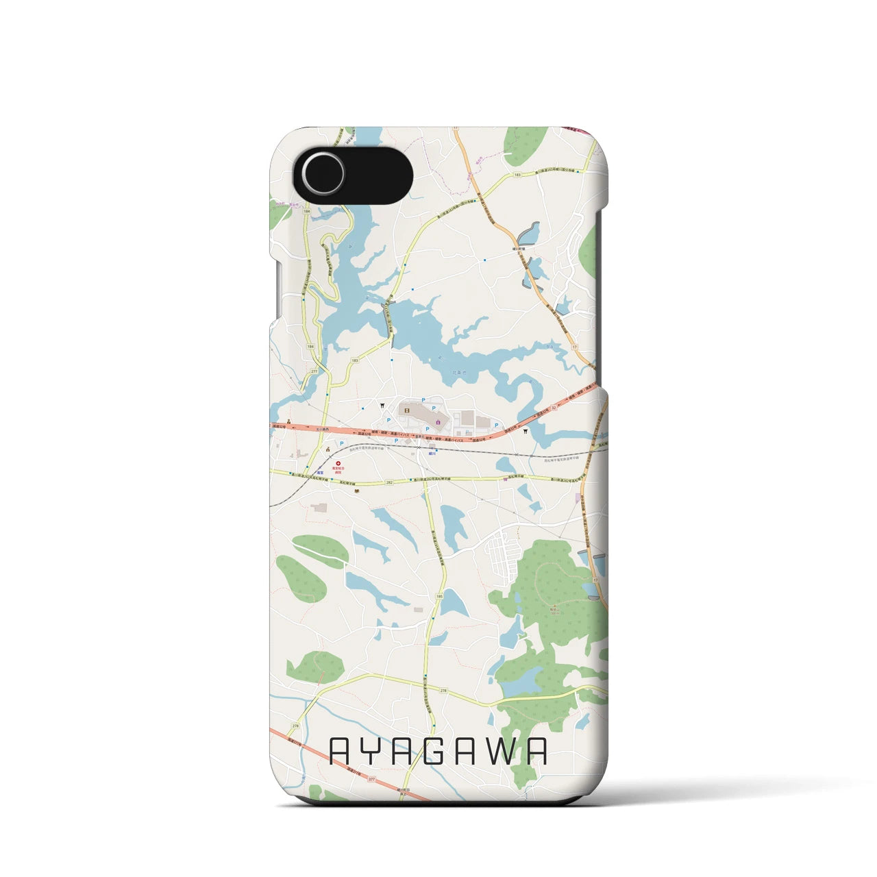 【綾川（香川県）】地図柄iPhoneケース（バックカバータイプ）