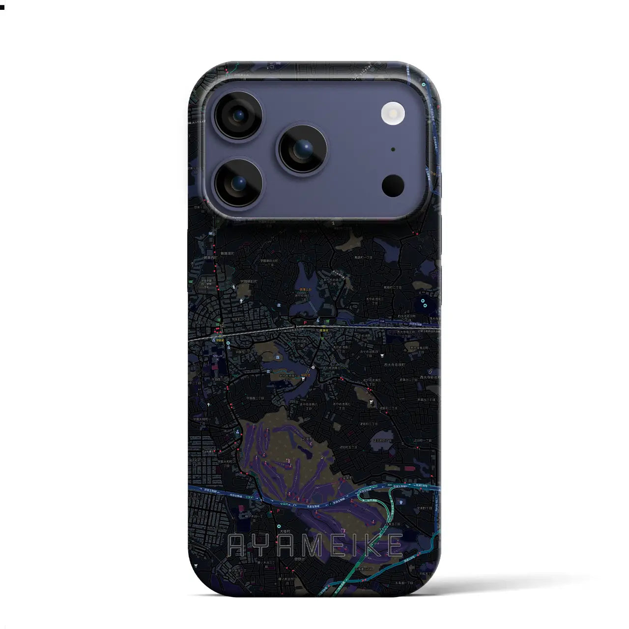 【菖蒲池（奈良県）】地図柄iPhoneケース（バックカバータイプ）