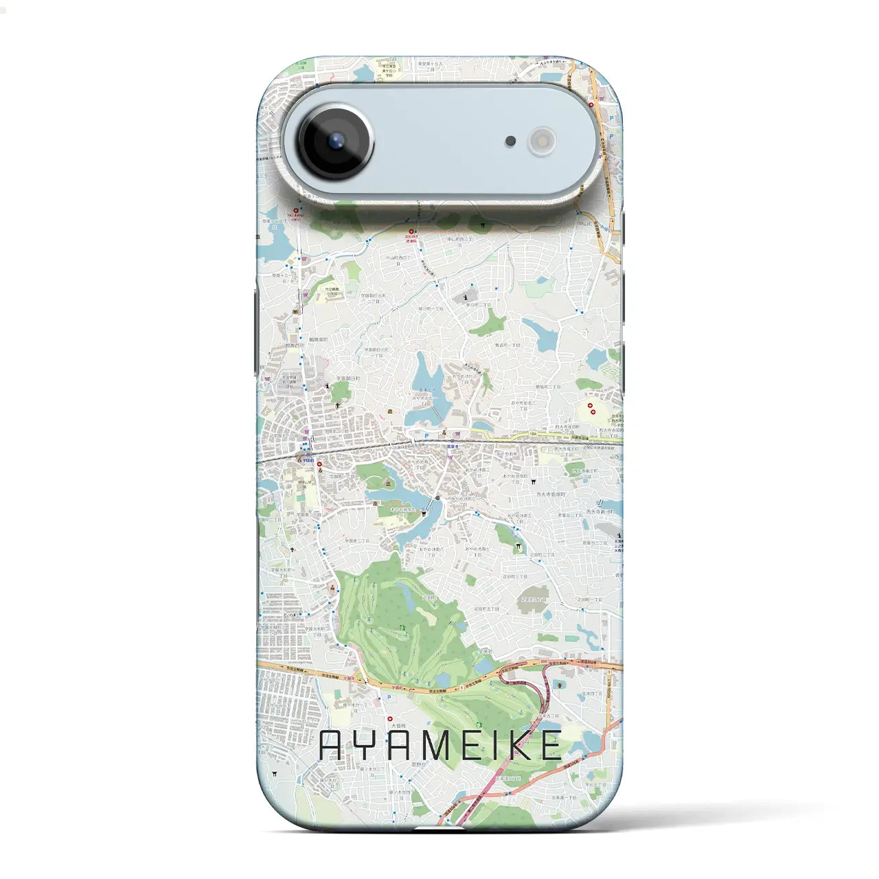 【菖蒲池（奈良県）】地図柄iPhoneケース（バックカバータイプ）