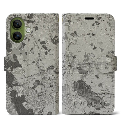 【菖蒲池（奈良県）】地図柄iPhoneケース（手帳タイプ）