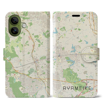 【菖蒲池（奈良県）】地図柄iPhoneケース（手帳タイプ）