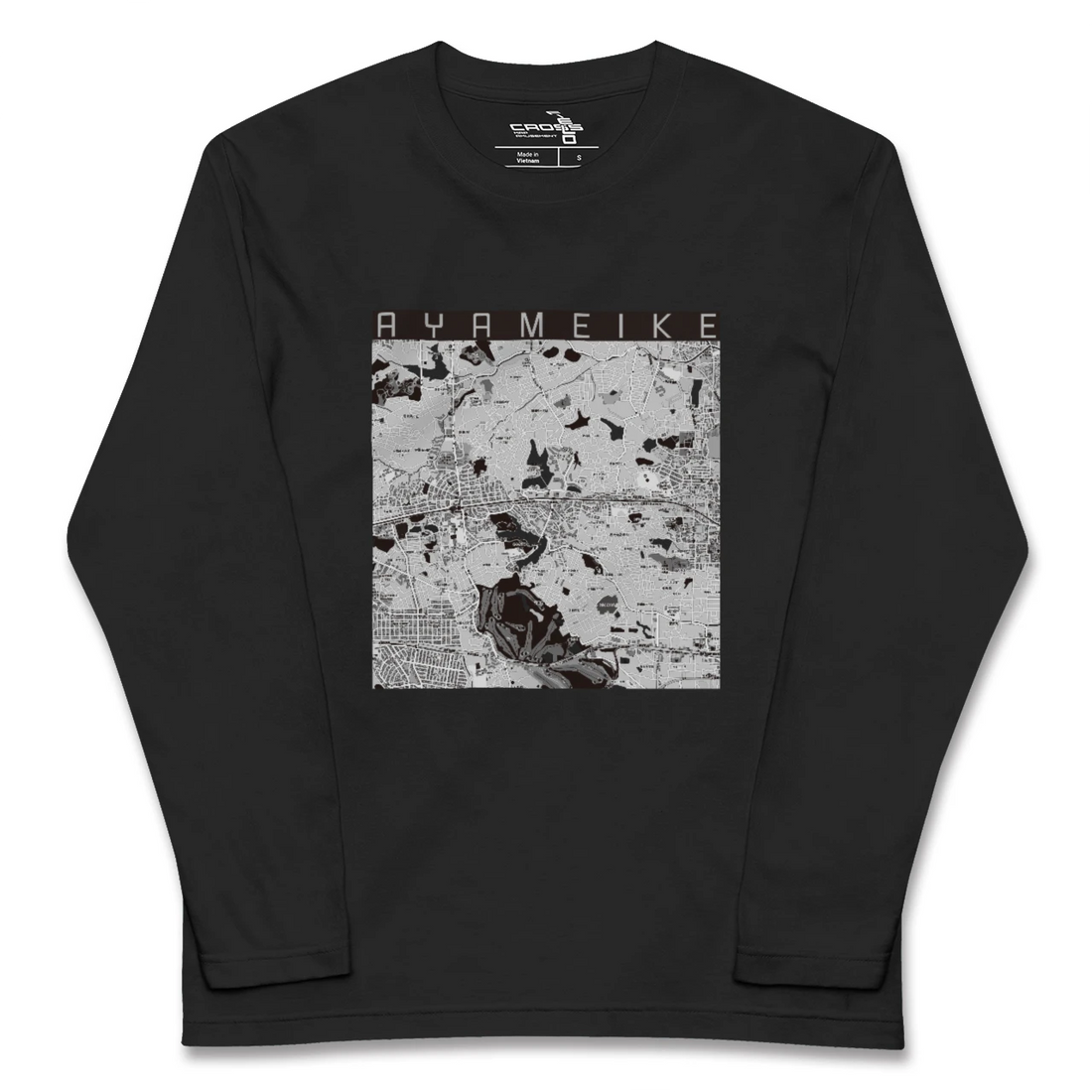 【菖蒲池（奈良県）】地図柄ロングスリーブTシャツ
