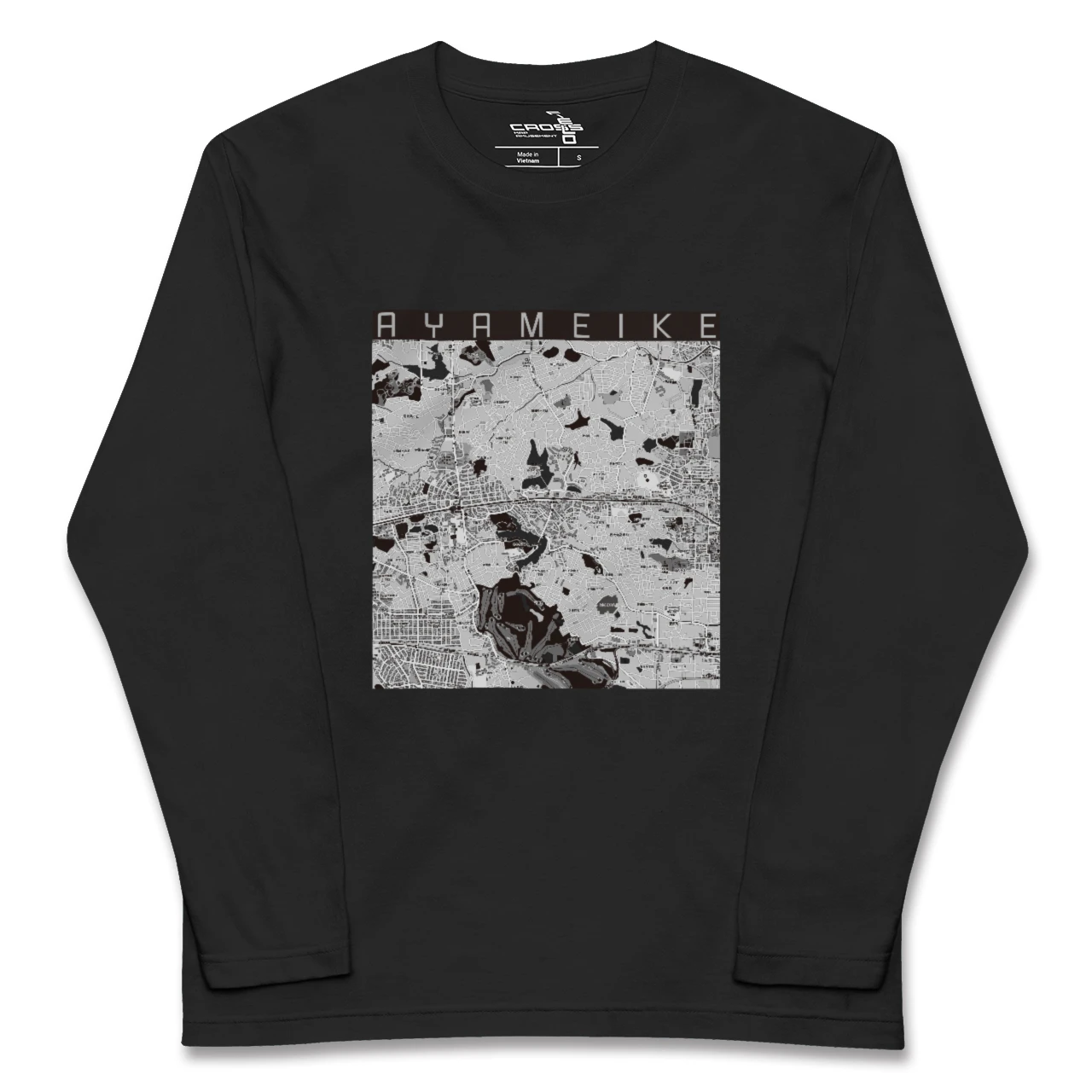 【菖蒲池（奈良県）】地図柄ロングスリーブTシャツ