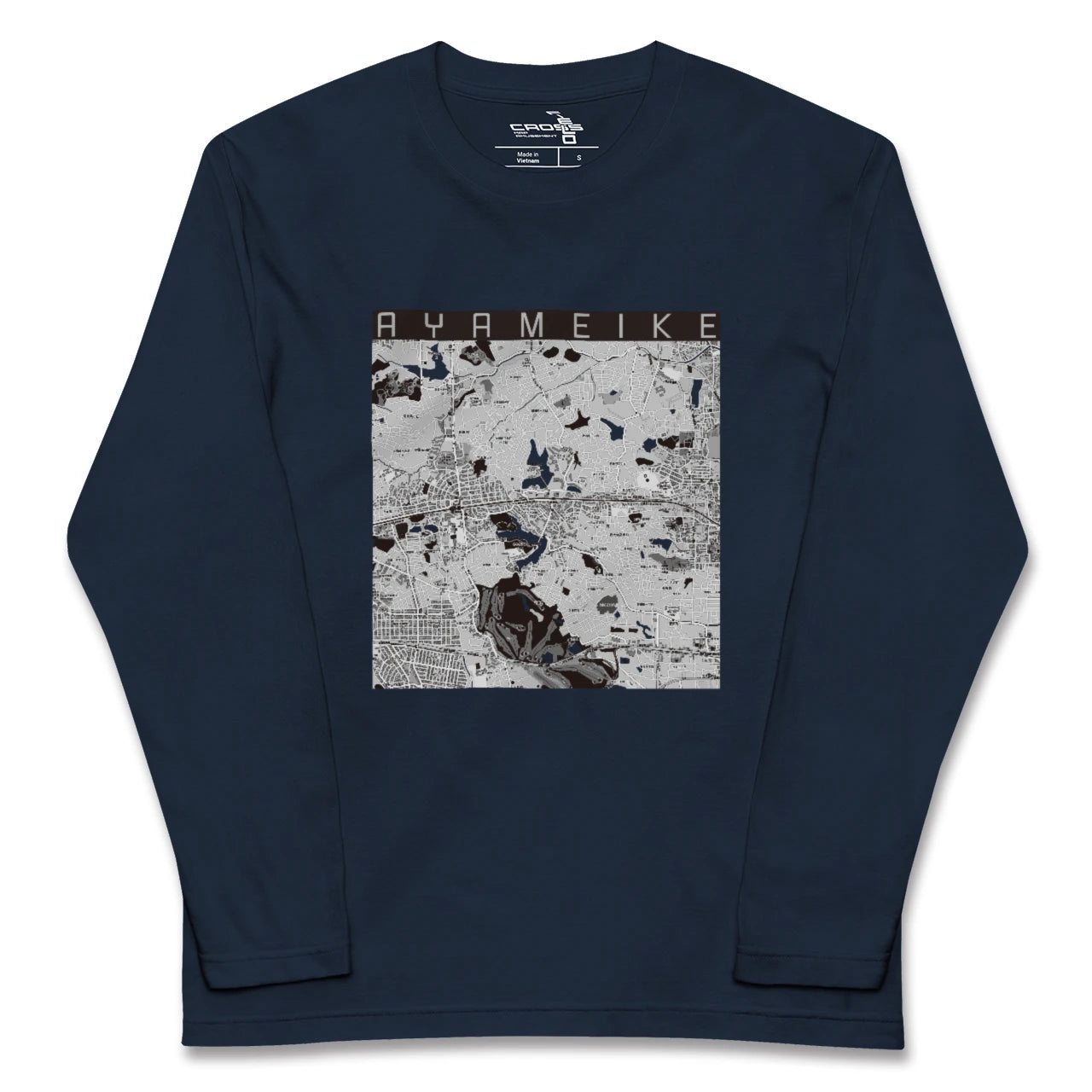 【菖蒲池（奈良県）】地図柄ロングスリーブTシャツ