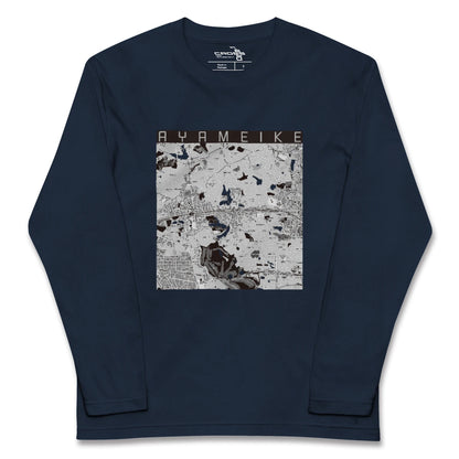 【菖蒲池（奈良県）】地図柄ロングスリーブTシャツ