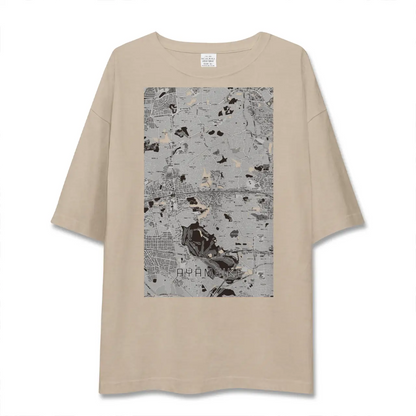 【菖蒲池（奈良県）】地図柄ビッグシルエットTシャツ