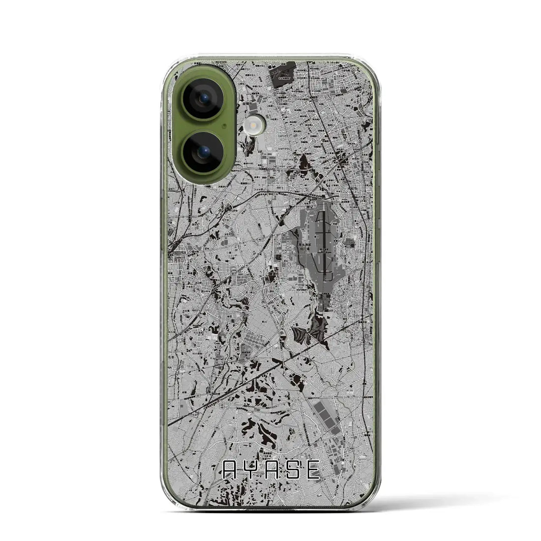 【綾瀬(神奈川県)】地図柄iPhoneケース(クリアタイプ)モノトーン・iPhone 17 Pro Max 用