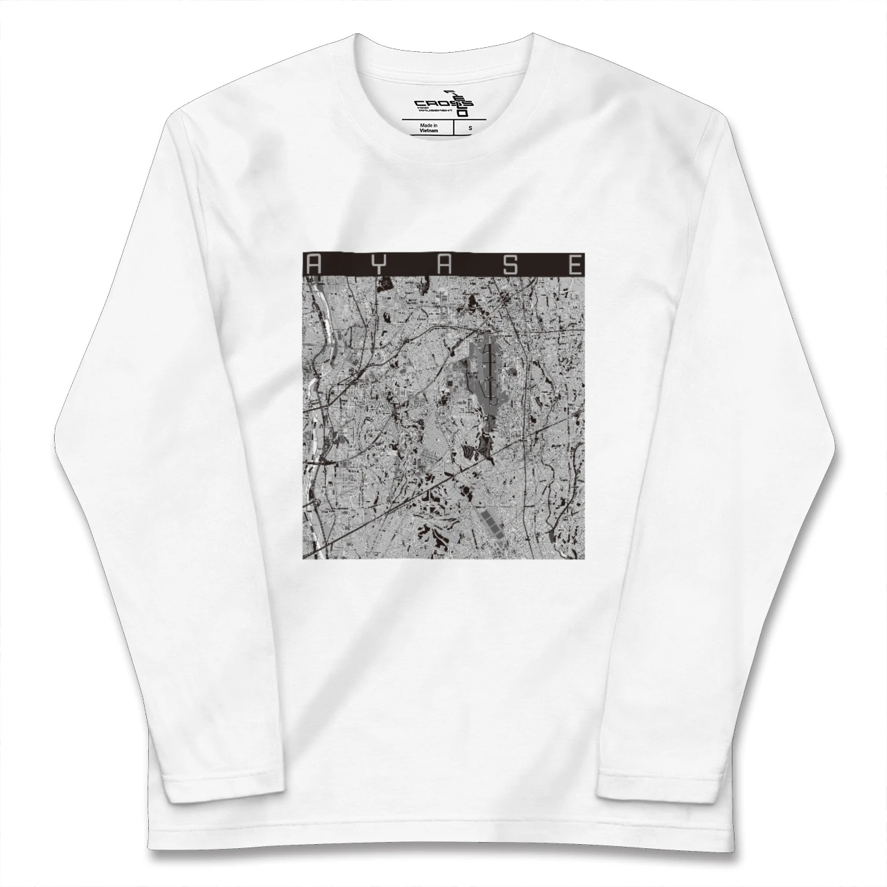 【綾瀬（神奈川県）】地図柄ロングスリーブTシャツ