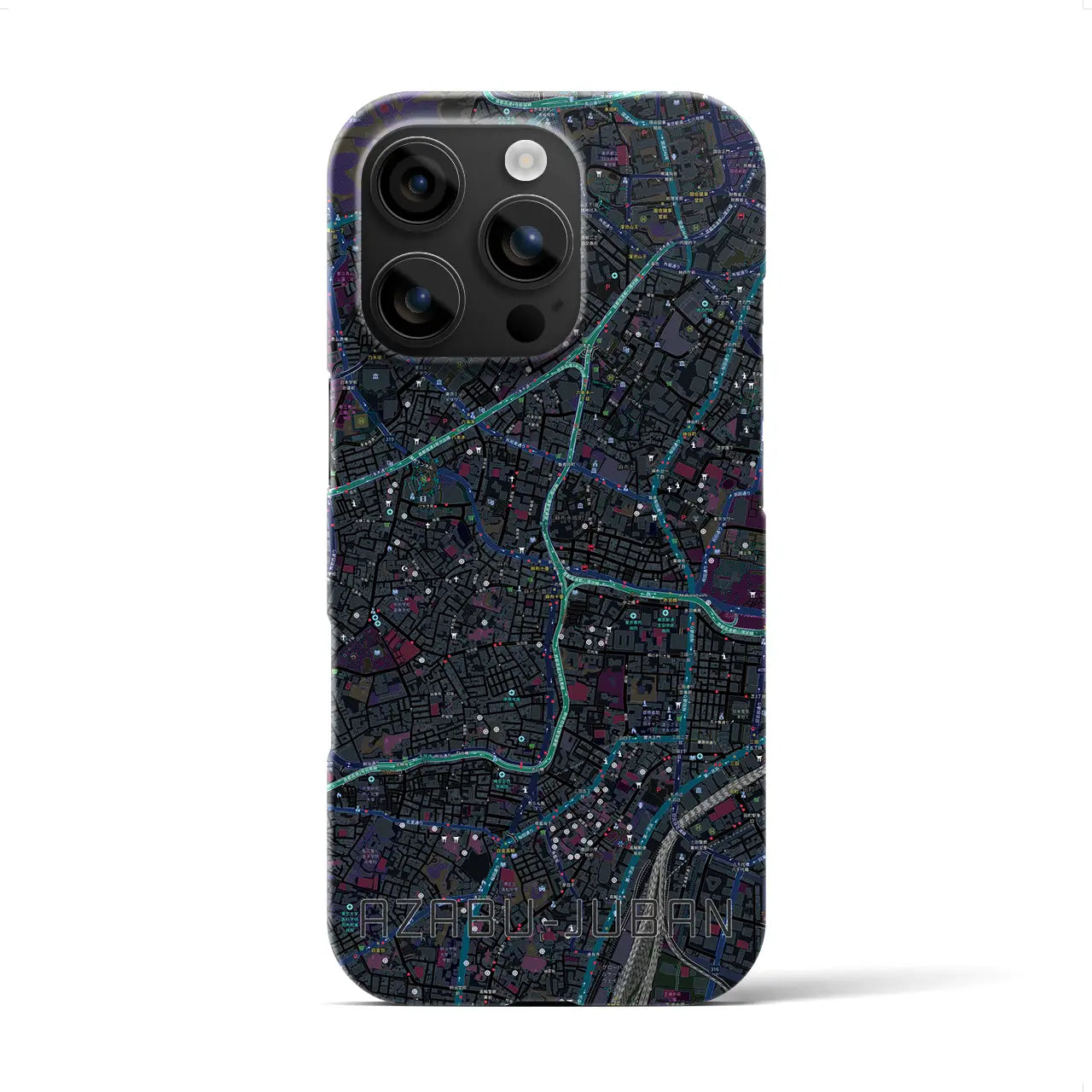 【麻布十番（東京都）】地図柄iPhoneケース（バックカバータイプ）