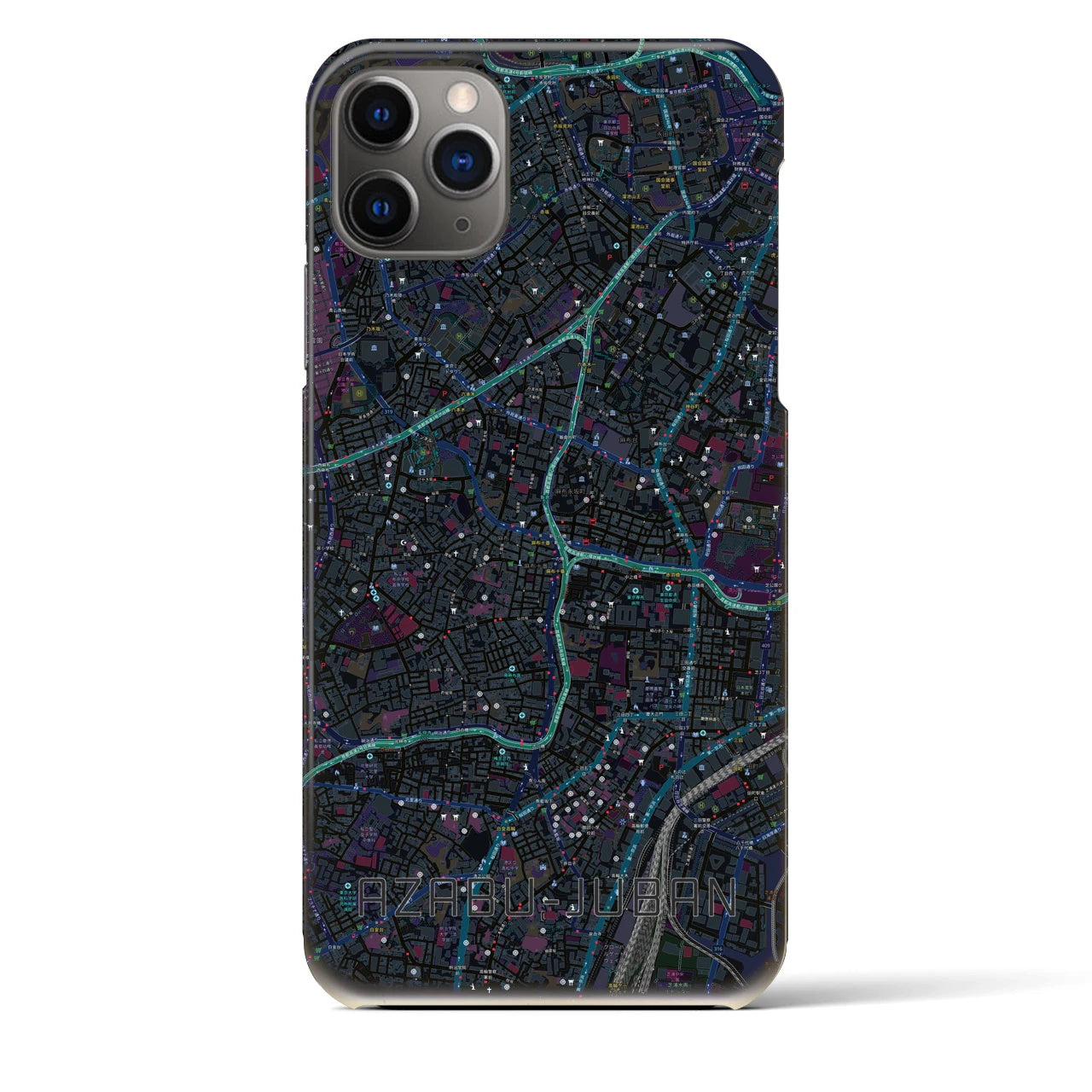 【麻布十番（東京都）】地図柄iPhoneケース（バックカバータイプ）