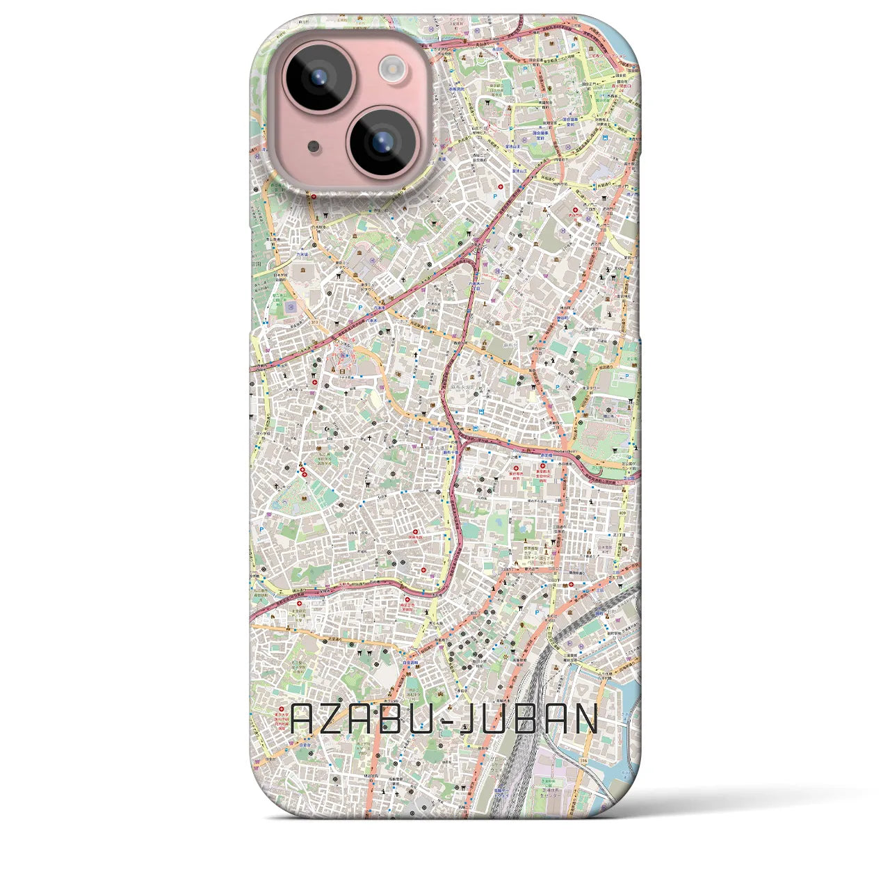 【麻布十番（東京都）】地図柄iPhoneケース（バックカバータイプ）