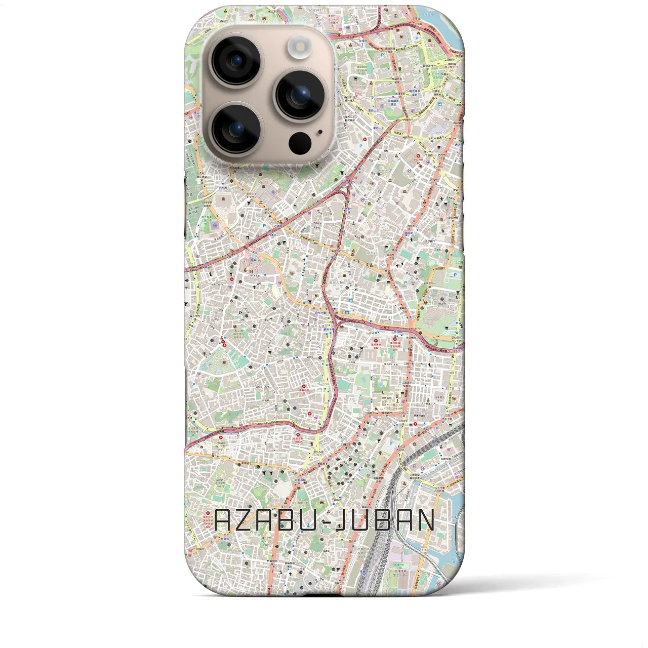 【麻布十番（東京都）】地図柄iPhoneケース（バックカバータイプ）