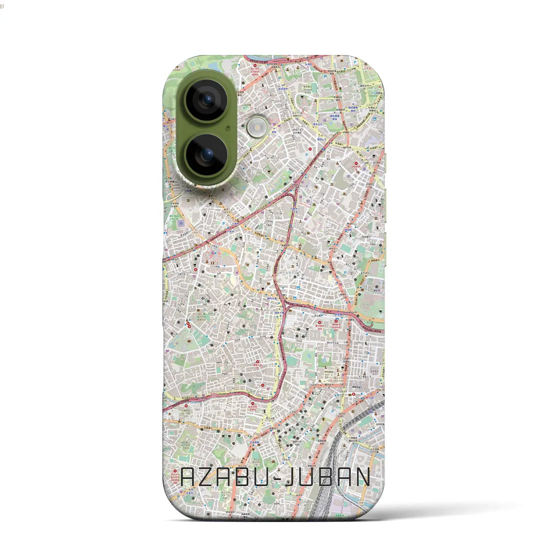 【麻布十番（東京都）】地図柄iPhoneケース（バックカバータイプ）ブラック・iPhone 17 Pro Max 用