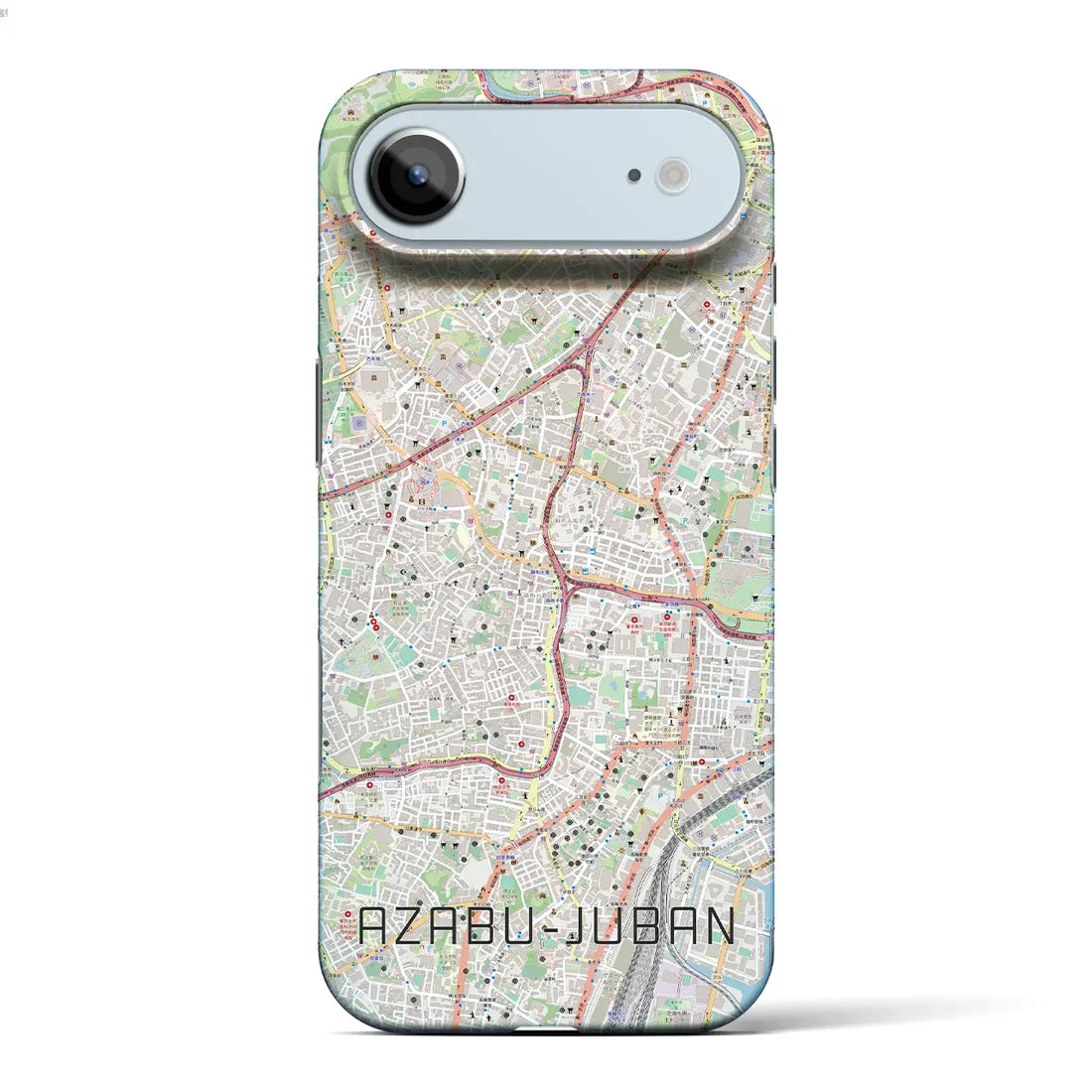 【麻布十番（東京都）】地図柄iPhoneケース（バックカバータイプ）ナチュラル・iPhone 17 Pro Max 用