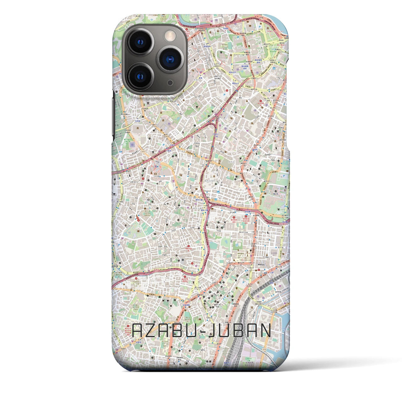 【麻布十番（東京都）】地図柄iPhoneケース（バックカバータイプ）