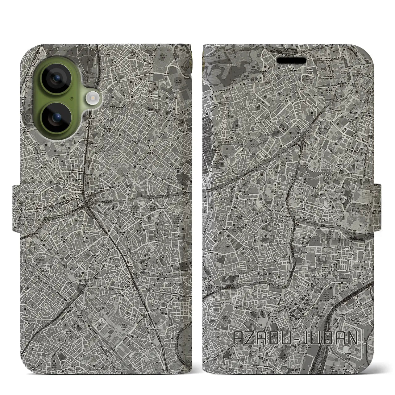 【麻布十番（東京都）】地図柄iPhoneケース（手帳タイプ）