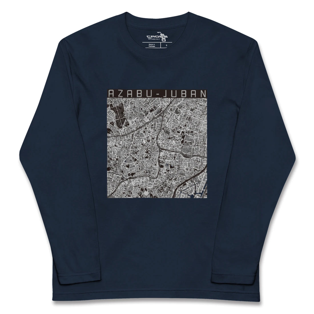 【麻布十番（東京都）】地図柄ロングスリーブTシャツ