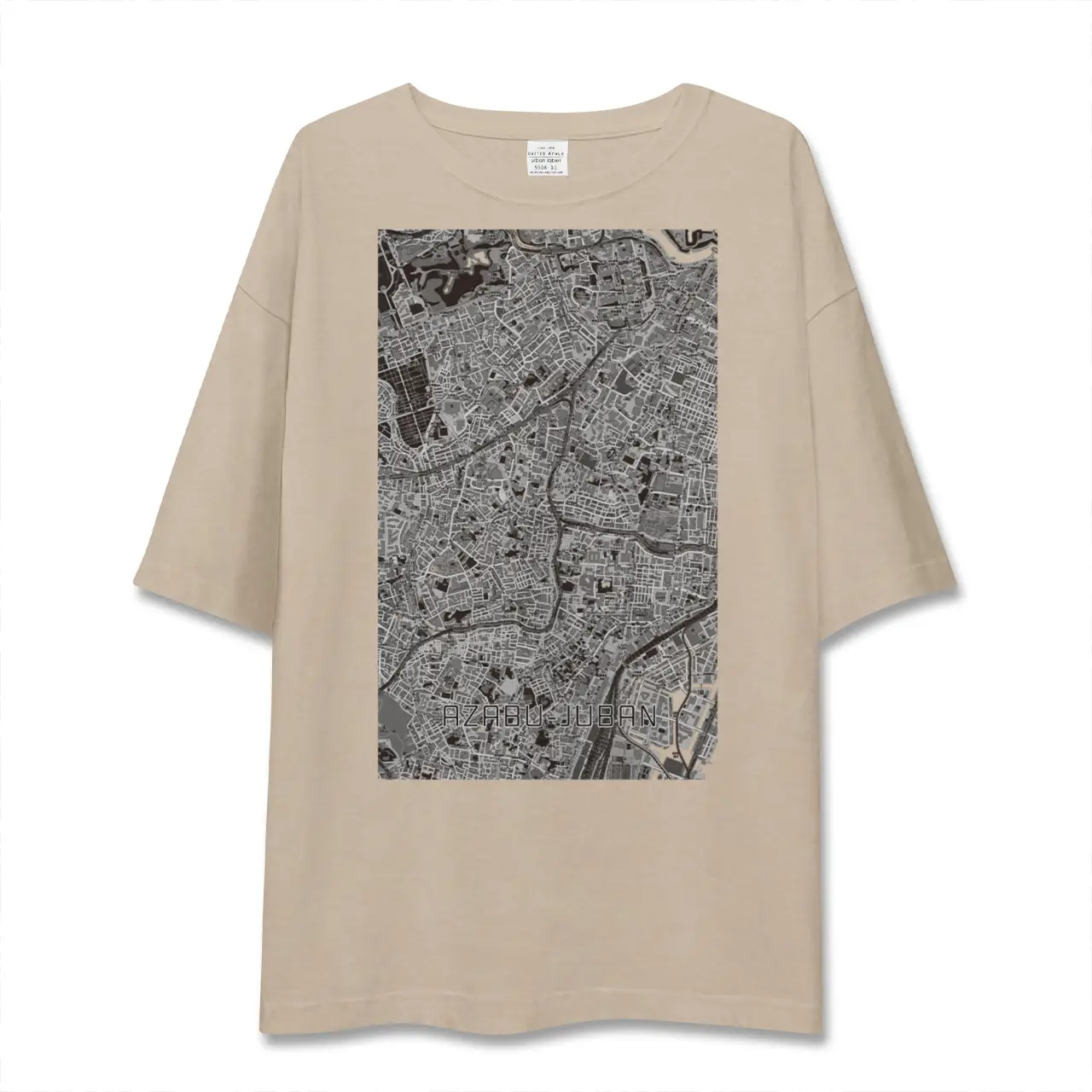 【麻布十番（東京都）】地図柄ビッグシルエットTシャツ