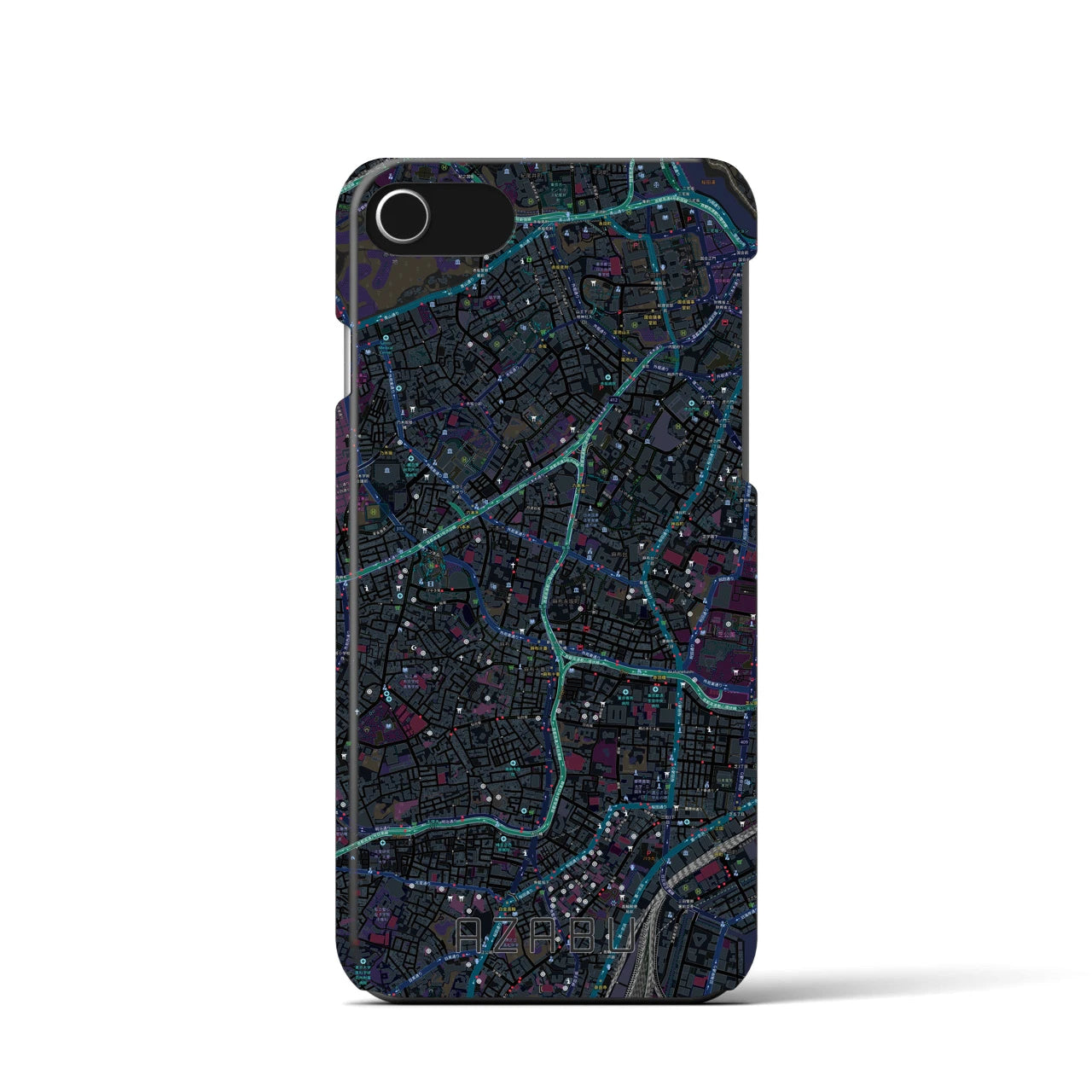 【麻布（東京都）】地図柄iPhoneケース（バックカバータイプ）