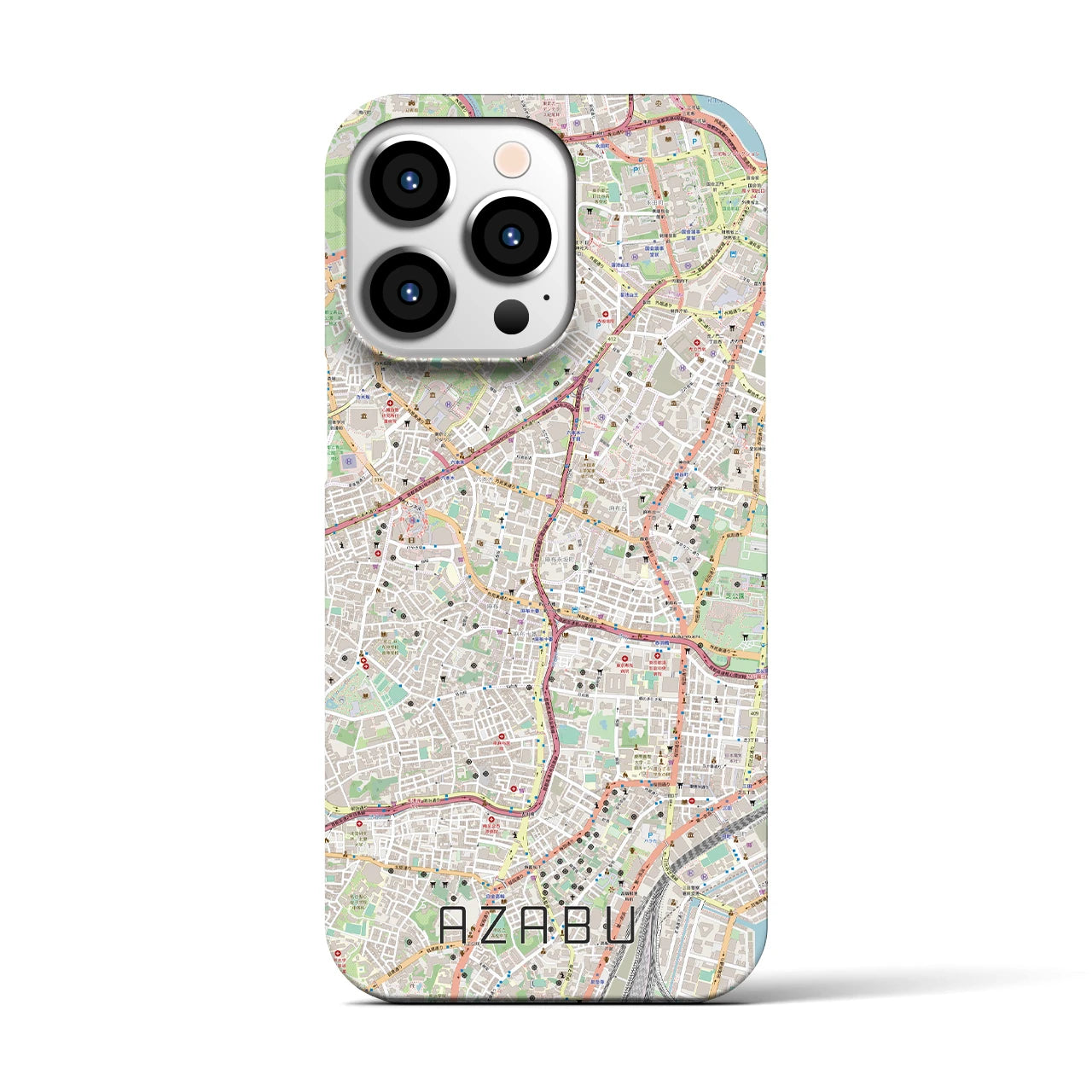 【麻布（東京都）】地図柄iPhoneケース（バックカバータイプ）