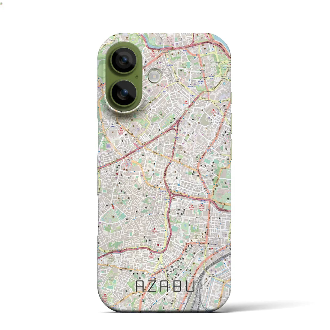 【麻布（東京都）】地図柄iPhoneケース（バックカバータイプ）ナチュラル・iPhone 17 Pro Max 用