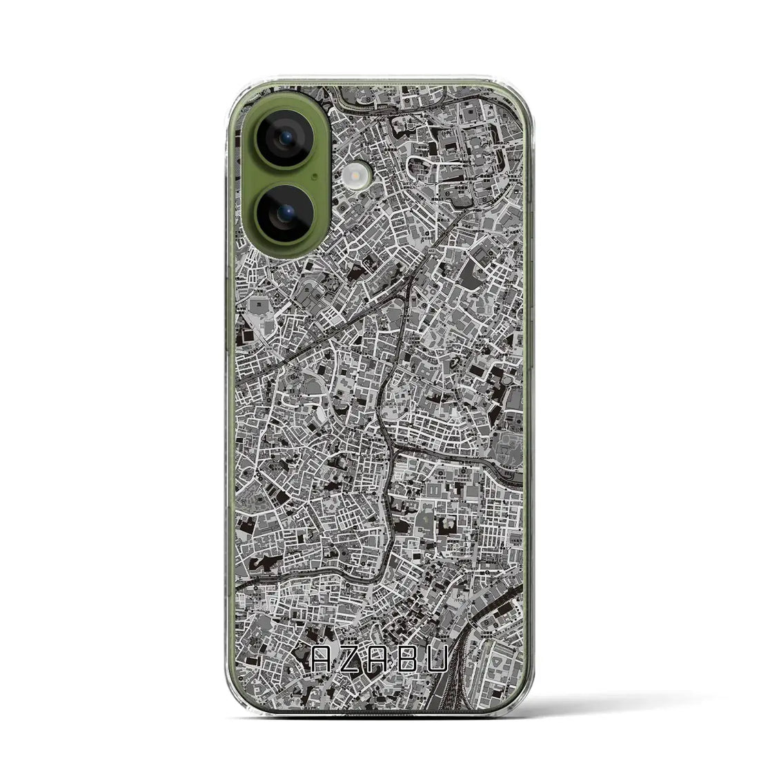 【麻布(東京都)】地図柄iPhoneケース(クリアタイプ)モノトーン・iPhone 17 Pro Max 用