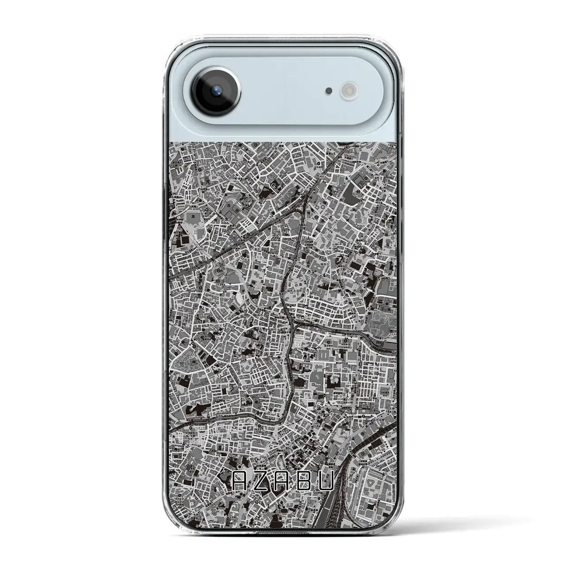 【麻布（東京都）】地図柄iPhoneケース（クリアタイプ）モノトーン・iPhone 17 Pro Max 用