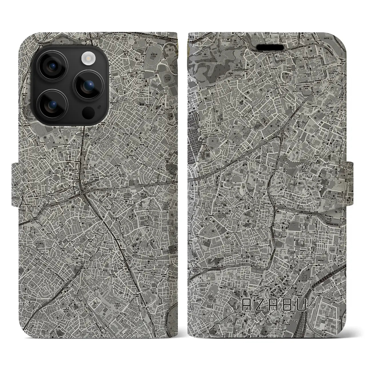 【麻布（東京都）】地図柄iPhoneケース（手帳タイプ）
