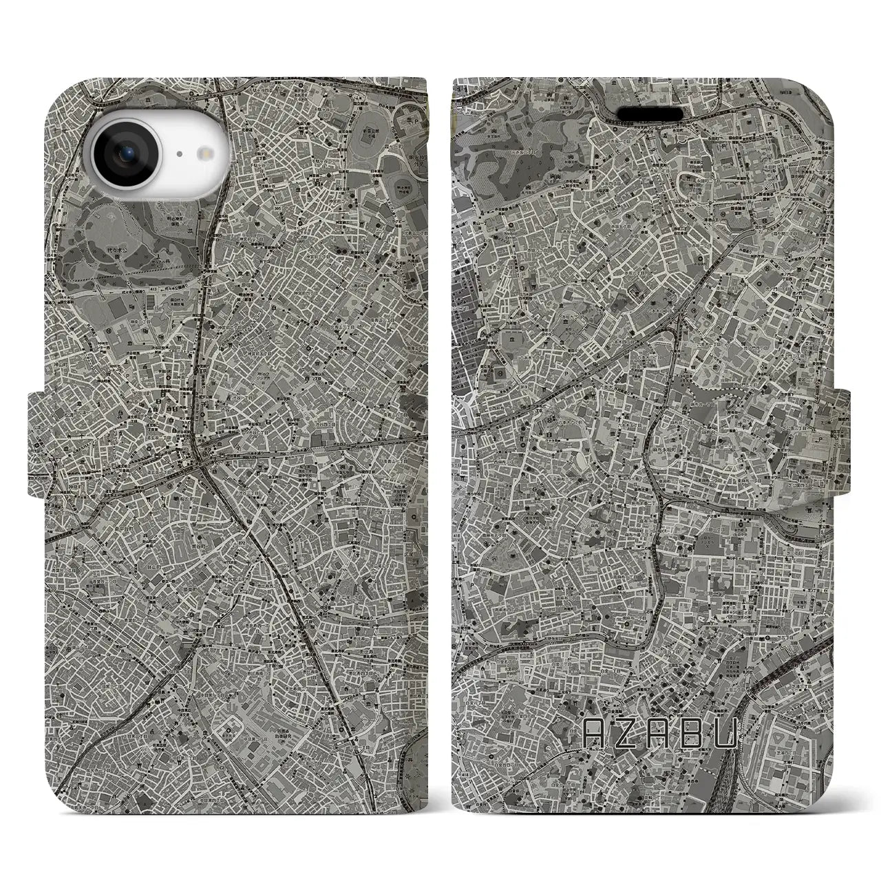 【麻布（東京都）】地図柄iPhoneケース（手帳タイプ）
