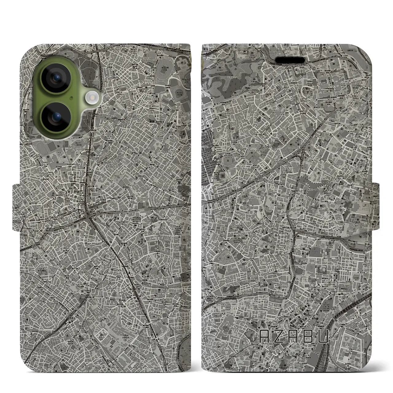 【麻布（東京都）】地図柄iPhoneケース（手帳タイプ）