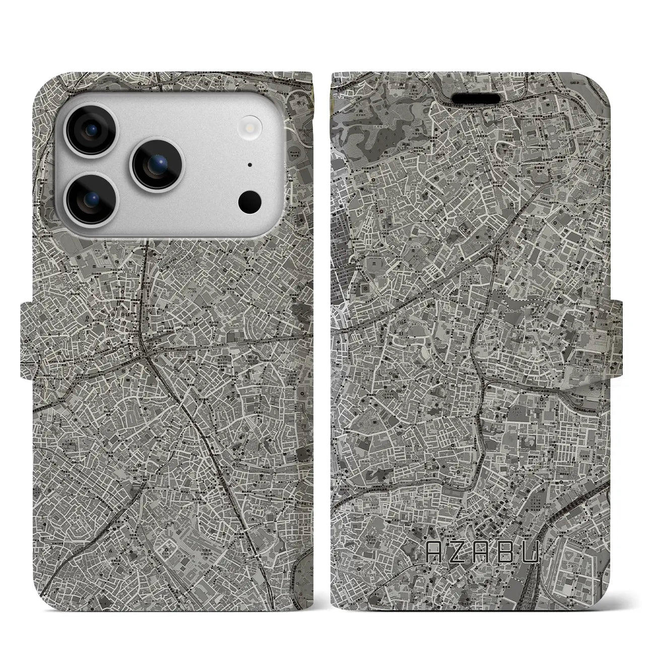 【麻布（東京都）】地図柄iPhoneケース（手帳タイプ）