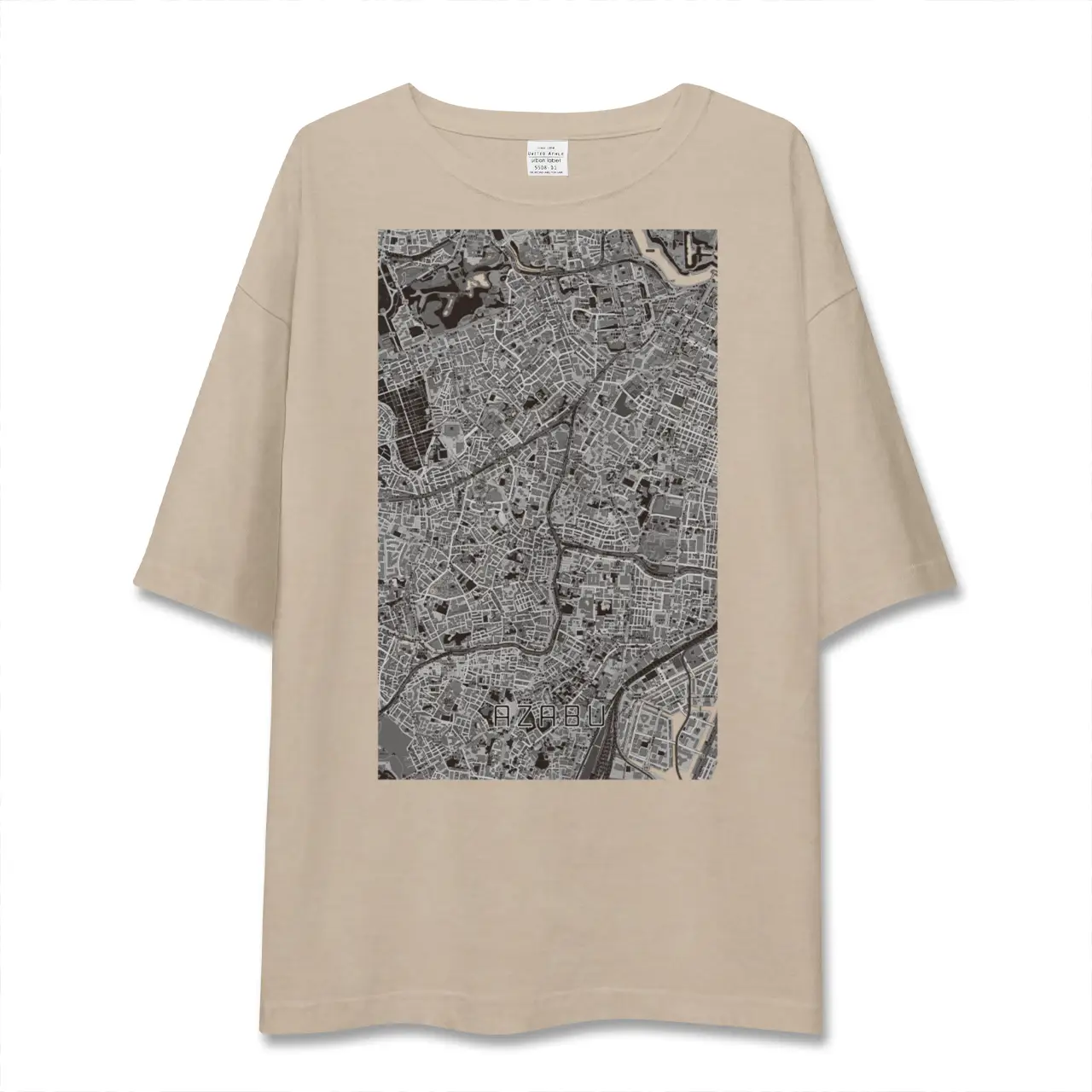 【麻布（東京都）】地図柄ビッグシルエットTシャツ