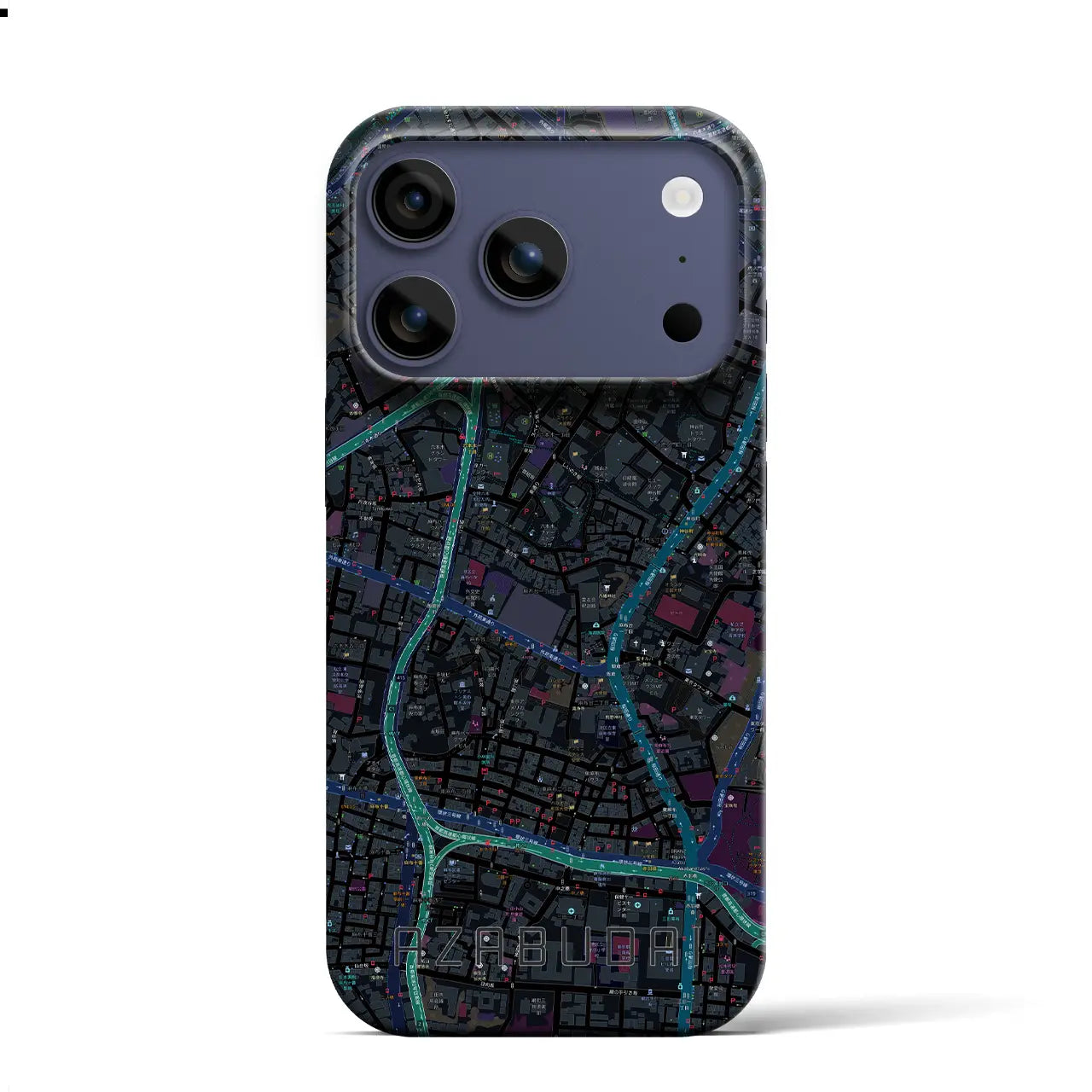 【麻布台（東京都）】地図柄iPhoneケース（バックカバータイプ）