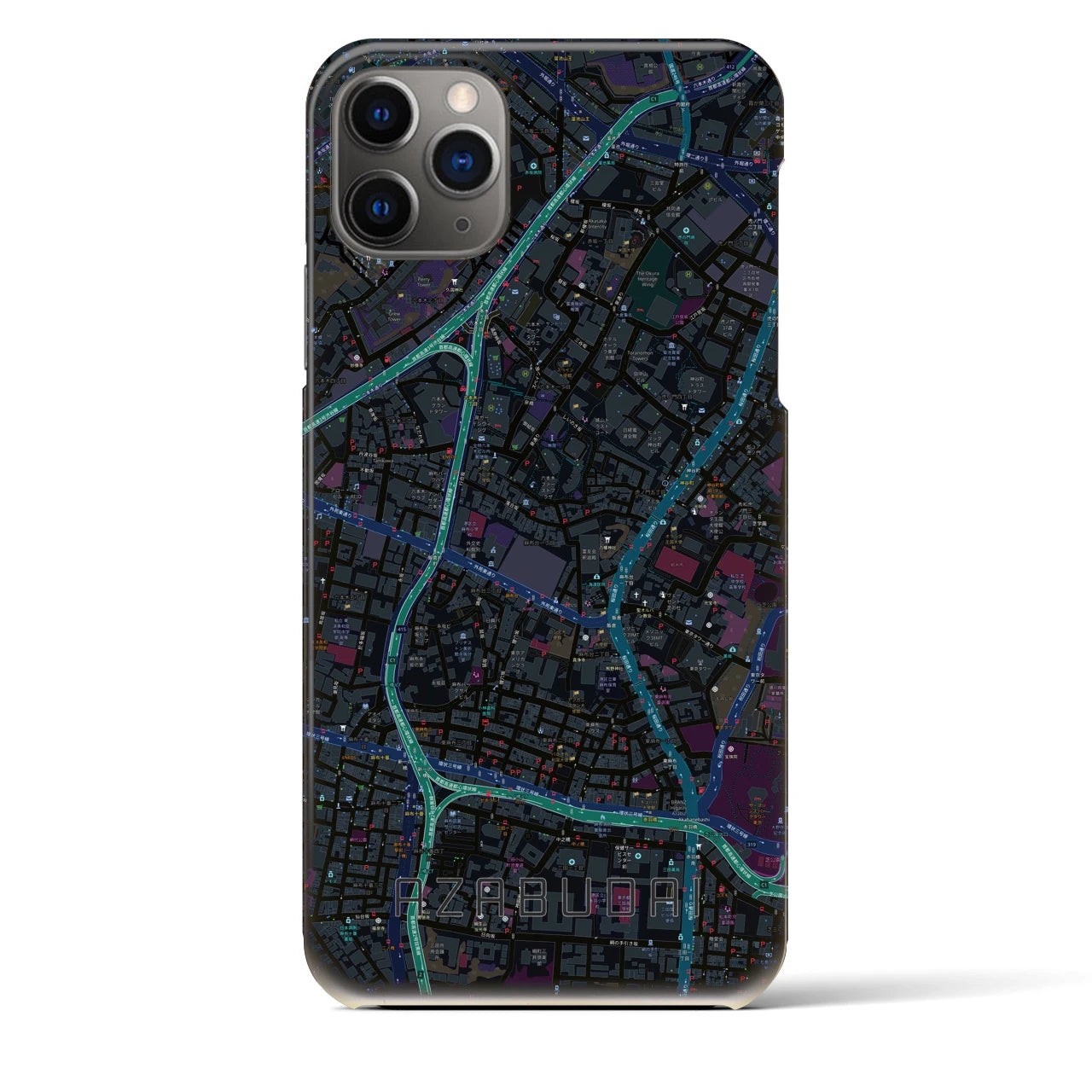 【麻布台（東京都）】地図柄iPhoneケース（バックカバータイプ）