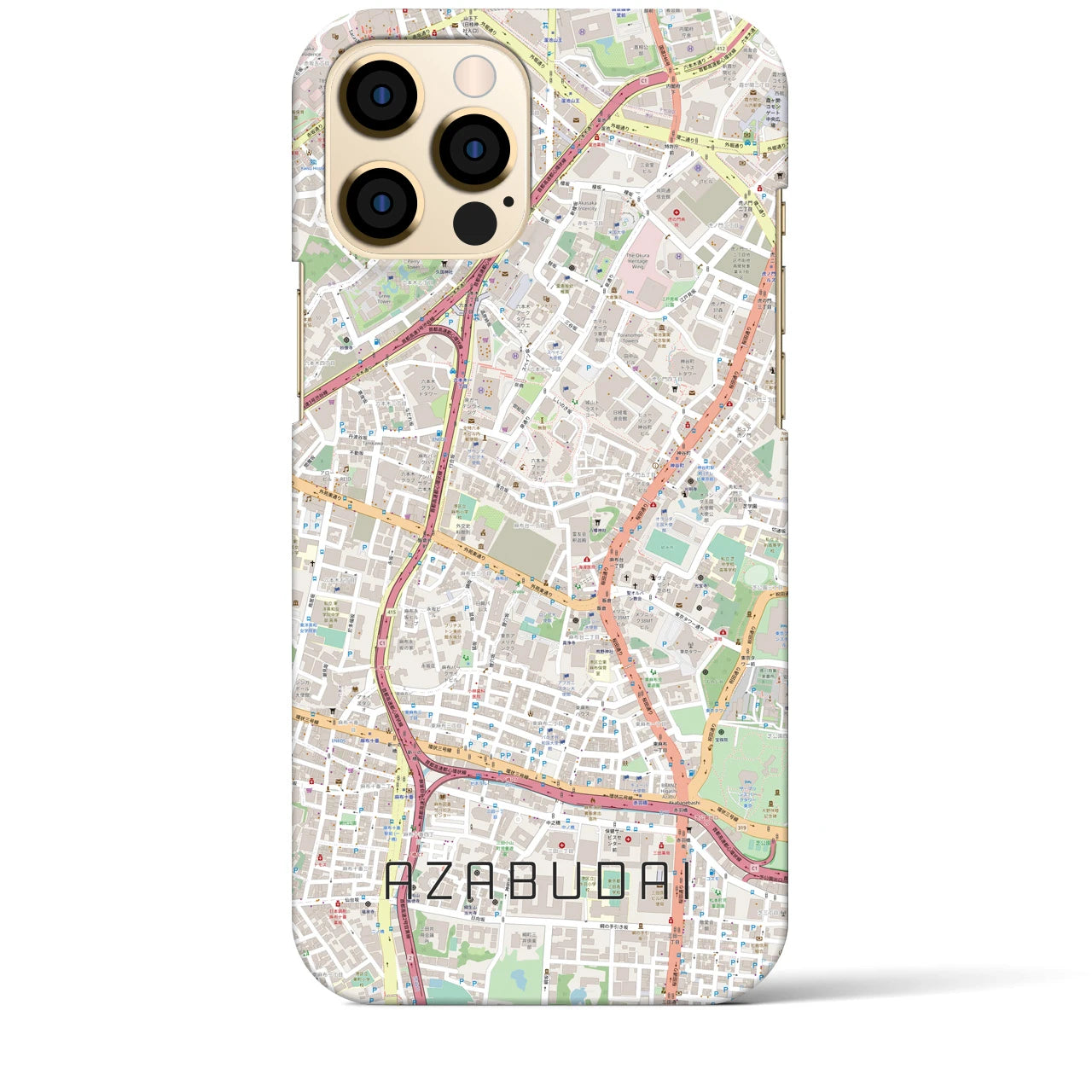 【麻布台（東京都）】地図柄iPhoneケース（バックカバータイプ）