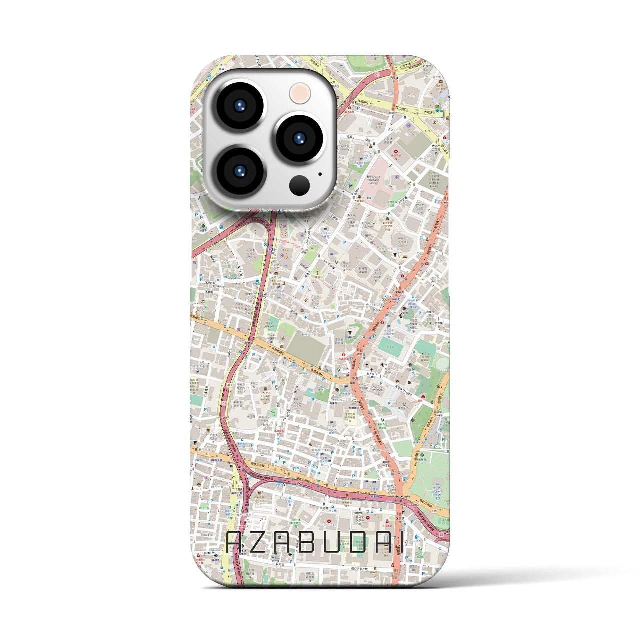 【麻布台（東京都）】地図柄iPhoneケース（バックカバータイプ）