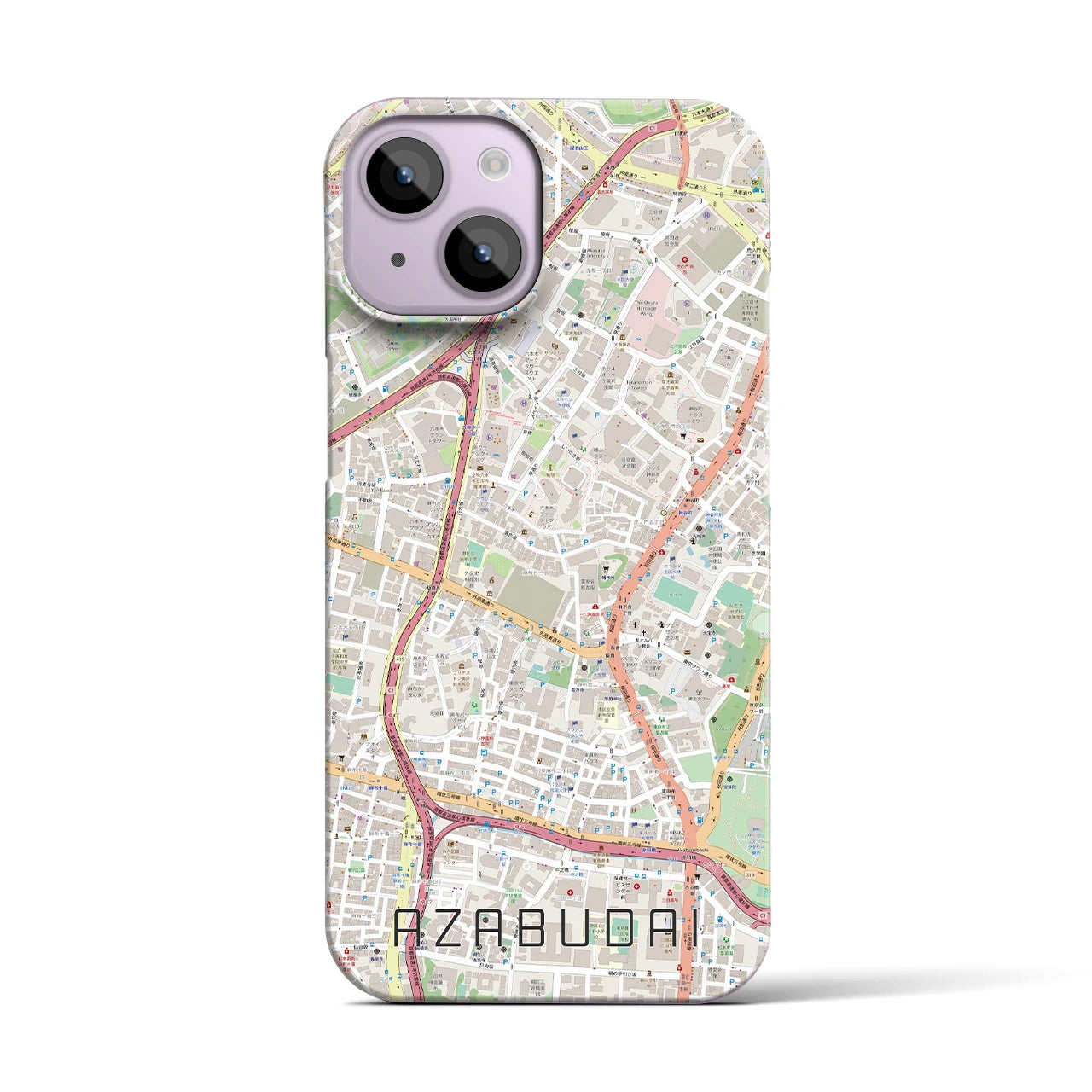 【麻布台（東京都）】地図柄iPhoneケース（バックカバータイプ）