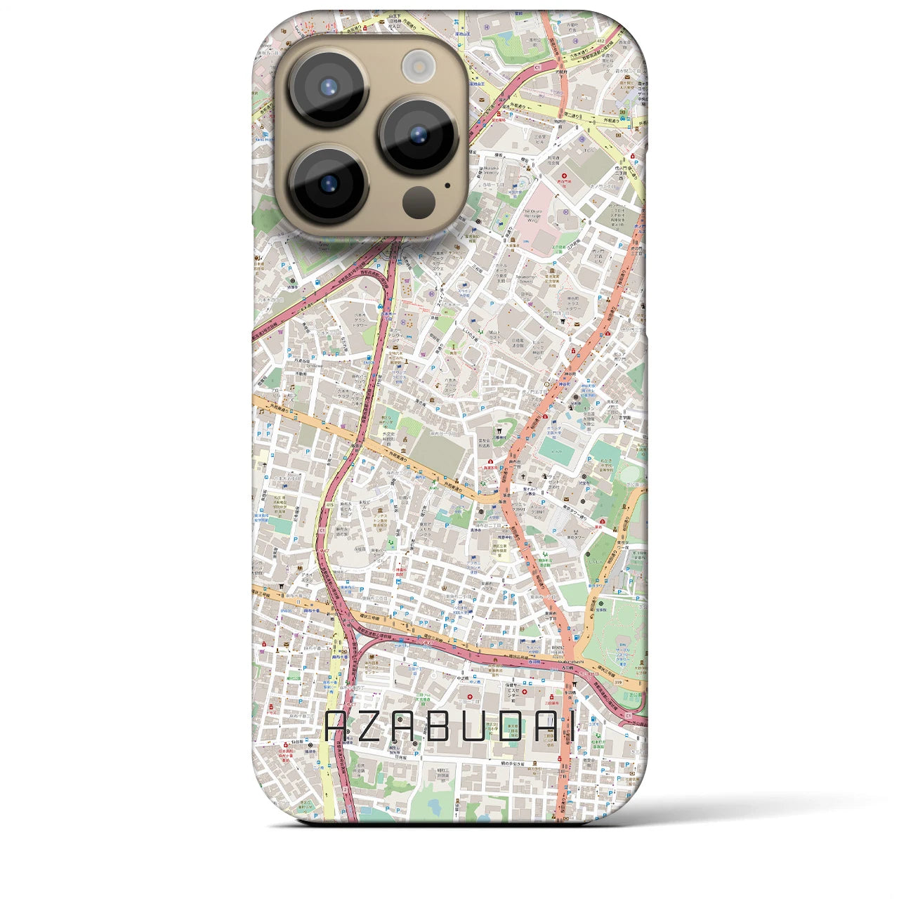 【麻布台（東京都）】地図柄iPhoneケース（バックカバータイプ）