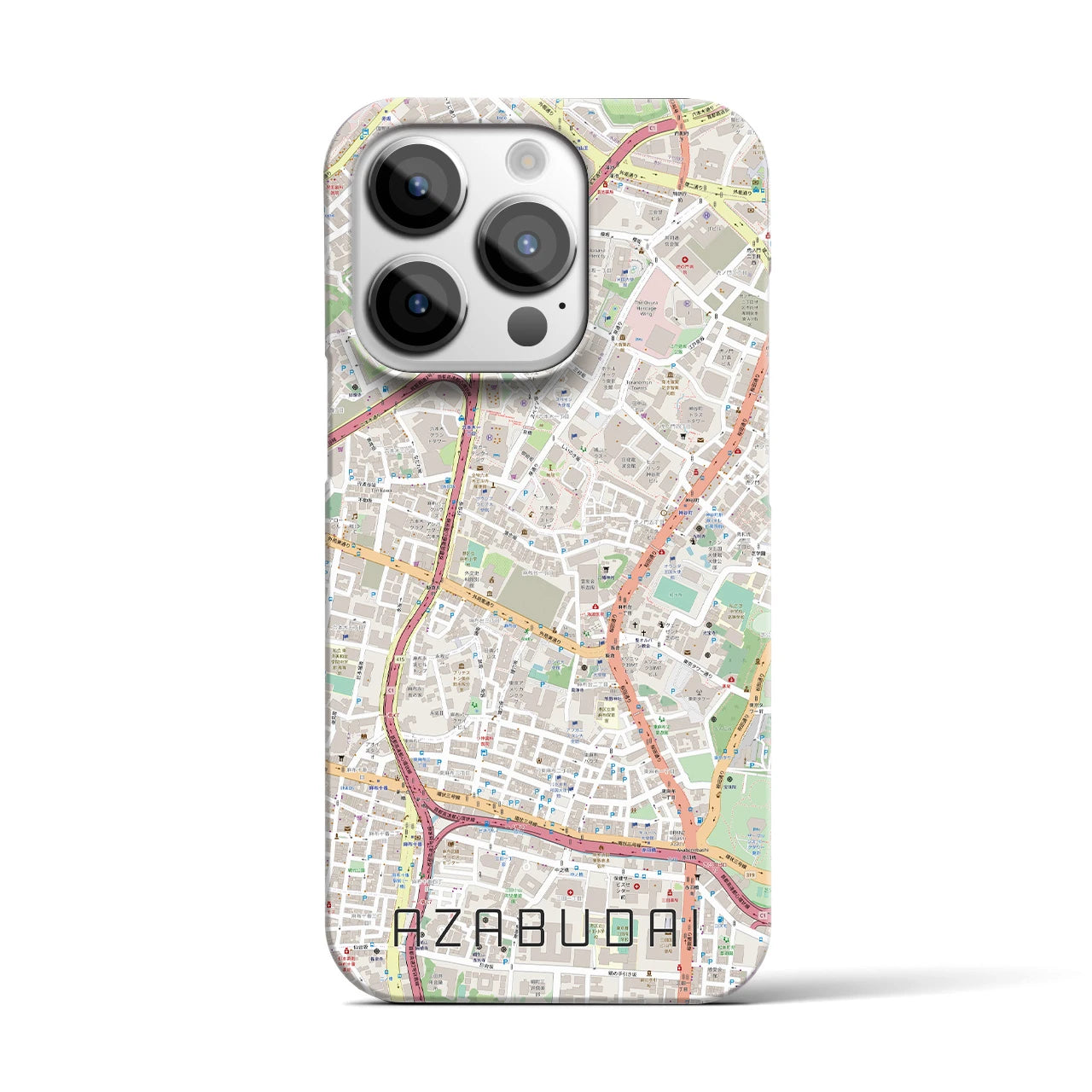 【麻布台（東京都）】地図柄iPhoneケース（バックカバータイプ）