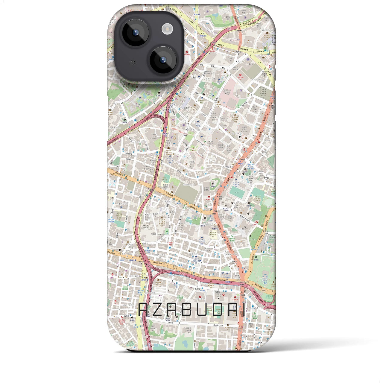【麻布台（東京都）】地図柄iPhoneケース（バックカバータイプ）