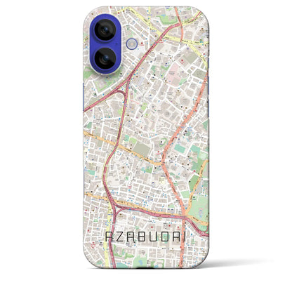 【麻布台（東京都）】地図柄iPhoneケース（バックカバータイプ）ブラック・iPhone 16 Pro Max 用