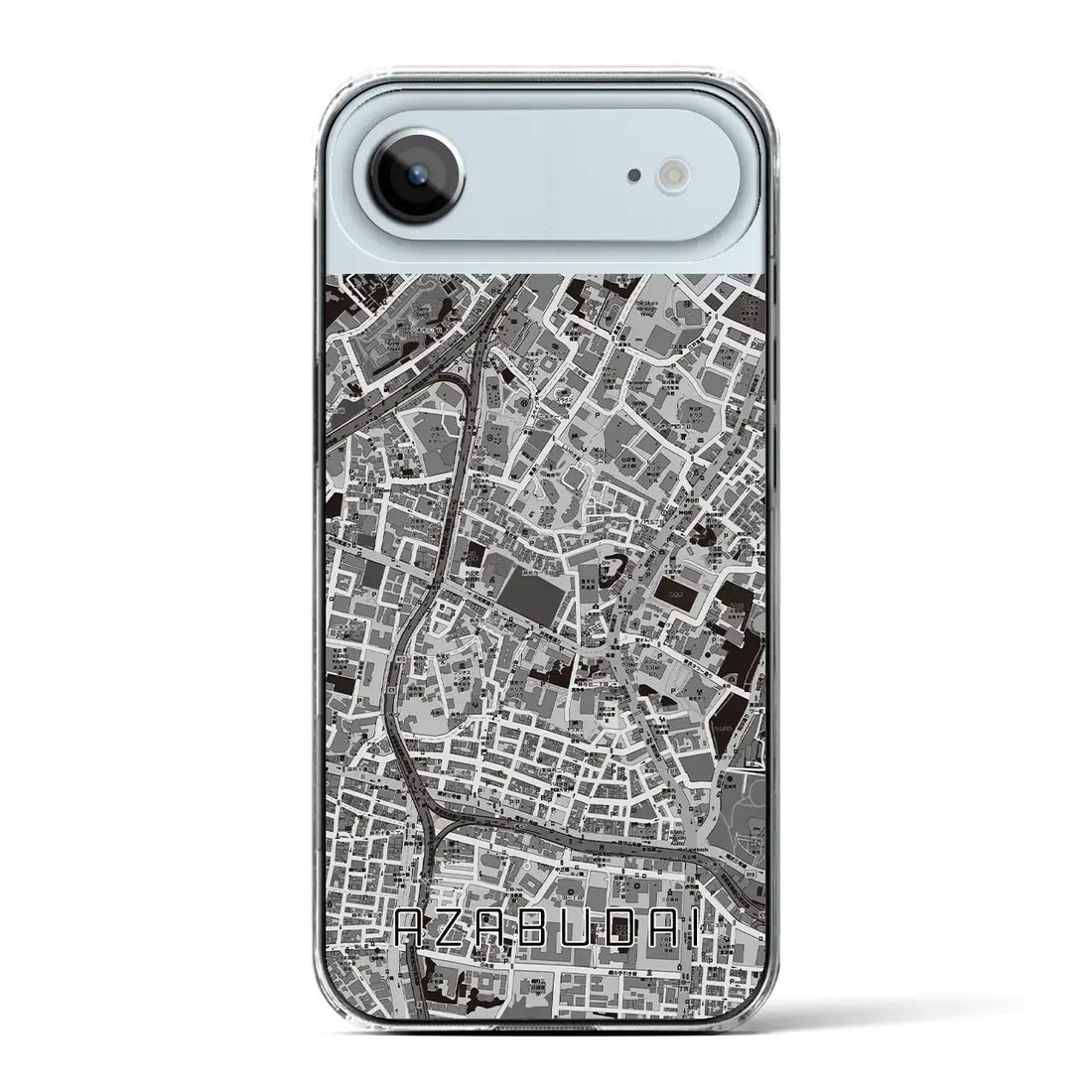 【麻布台（東京都）】地図柄iPhoneケース（クリアタイプ）モノトーン・iPhone 17 Pro Max 用