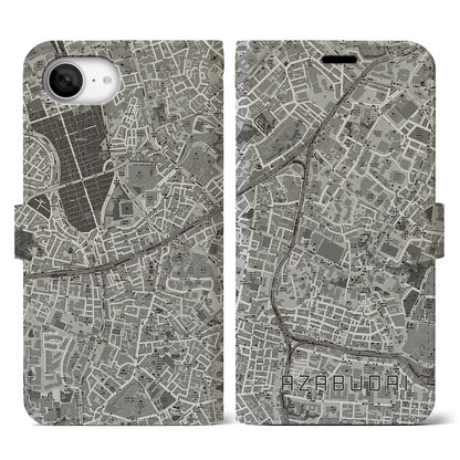 【麻布台（東京都）】地図柄iPhoneケース（手帳タイプ）