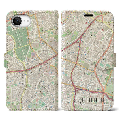 【麻布台（東京都）】地図柄iPhoneケース（手帳タイプ）