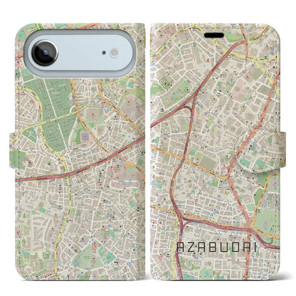 【麻布台（東京都）】地図柄iPhoneケース（手帳タイプ）